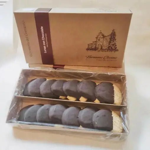 LUNAS de CHOCOLATE (“Sutil pasta con rico chocolate"). 300 gr. Monasterio Nuestra Señora de la Soledad, Villarrubia de los Ojos (Ciudad Real) - Los Dulces de mi Convento